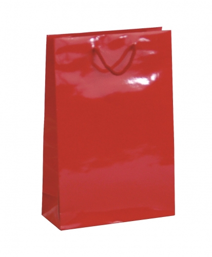 Sac plastique rouge avec cordon l 24 x H 36 x P 10 cm Kordel-Tragetasche rot
