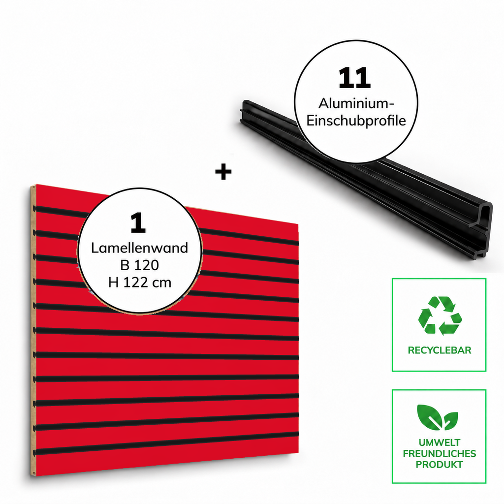 Panneau rainuré Spacewall Rouge