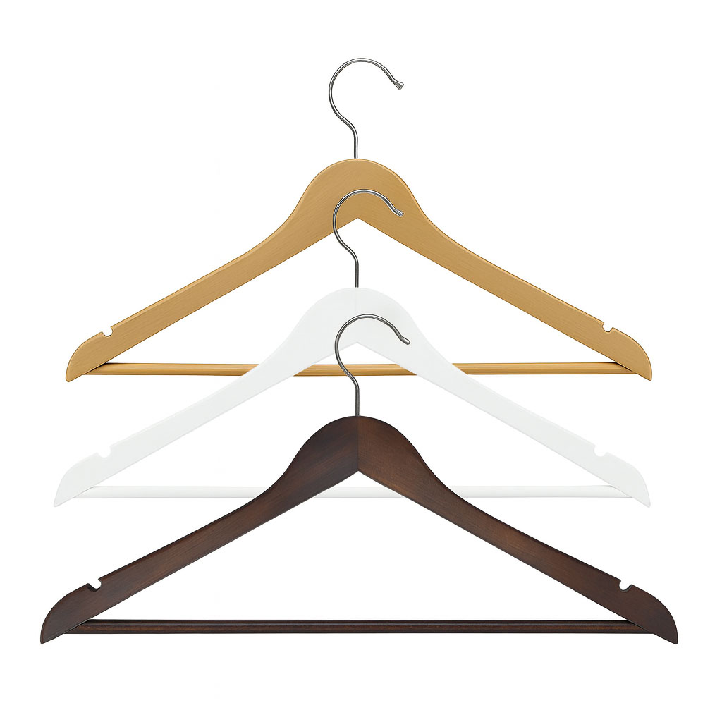 Cintre en bois avec barre 44,5 cm Cintre en bois avec barre 44,5 cm