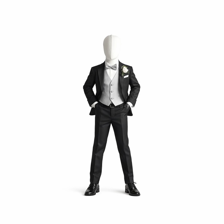 Mannequin enfant  avec buste recouvert de tissu blanc, 6 ans