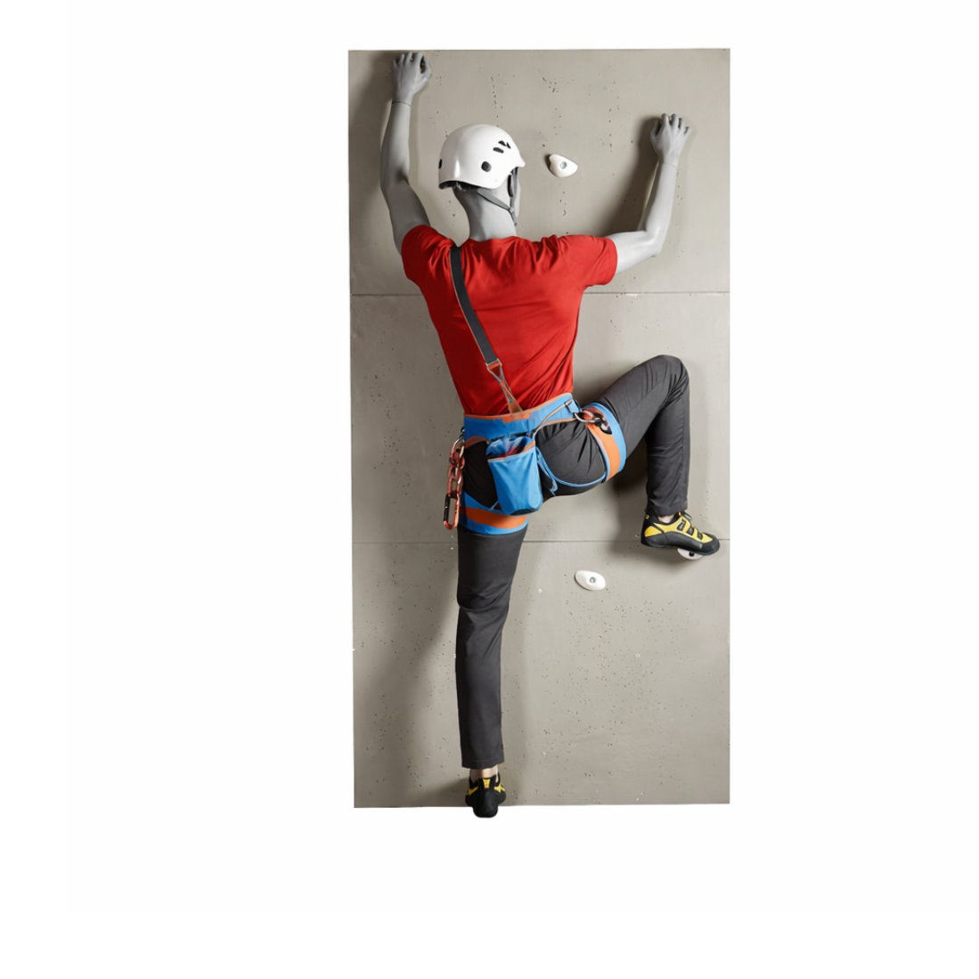Mannequin homme sport escalade tête abstraite