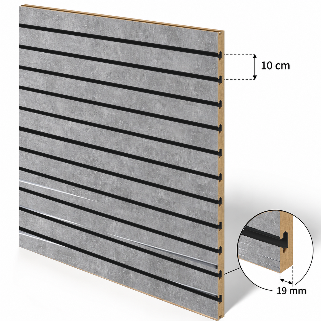 Panneau rainuré Spacewall Gris Aspect Béton