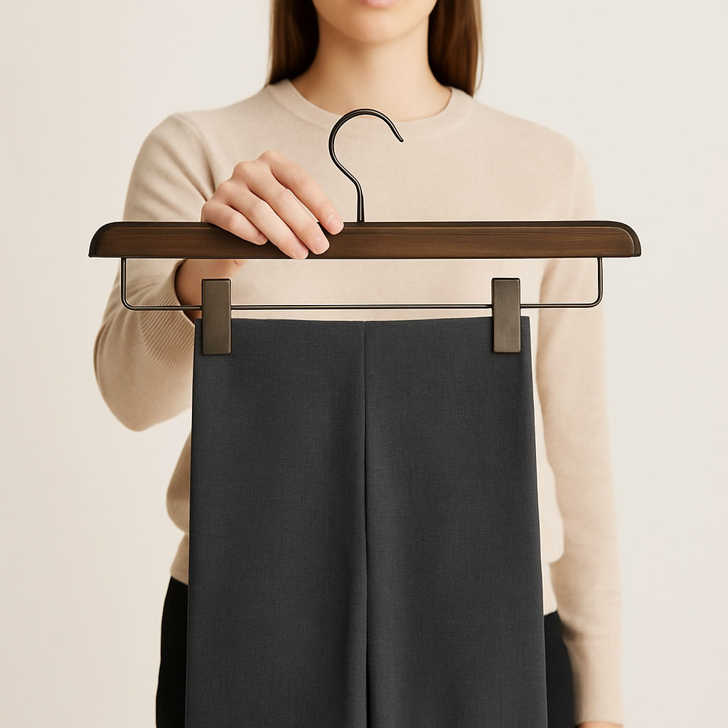 Cintre pour pantalons avec pinces