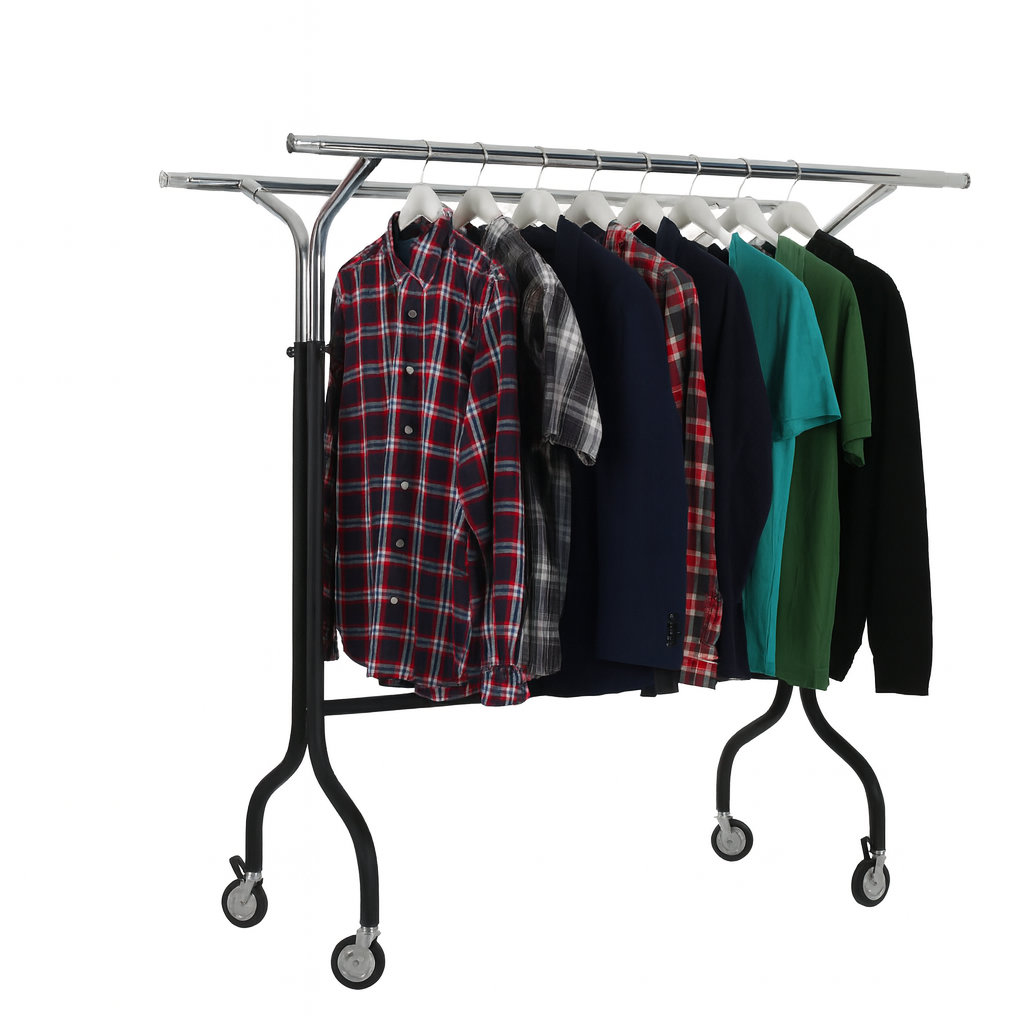 Penderie réglable avec 2 barres de support