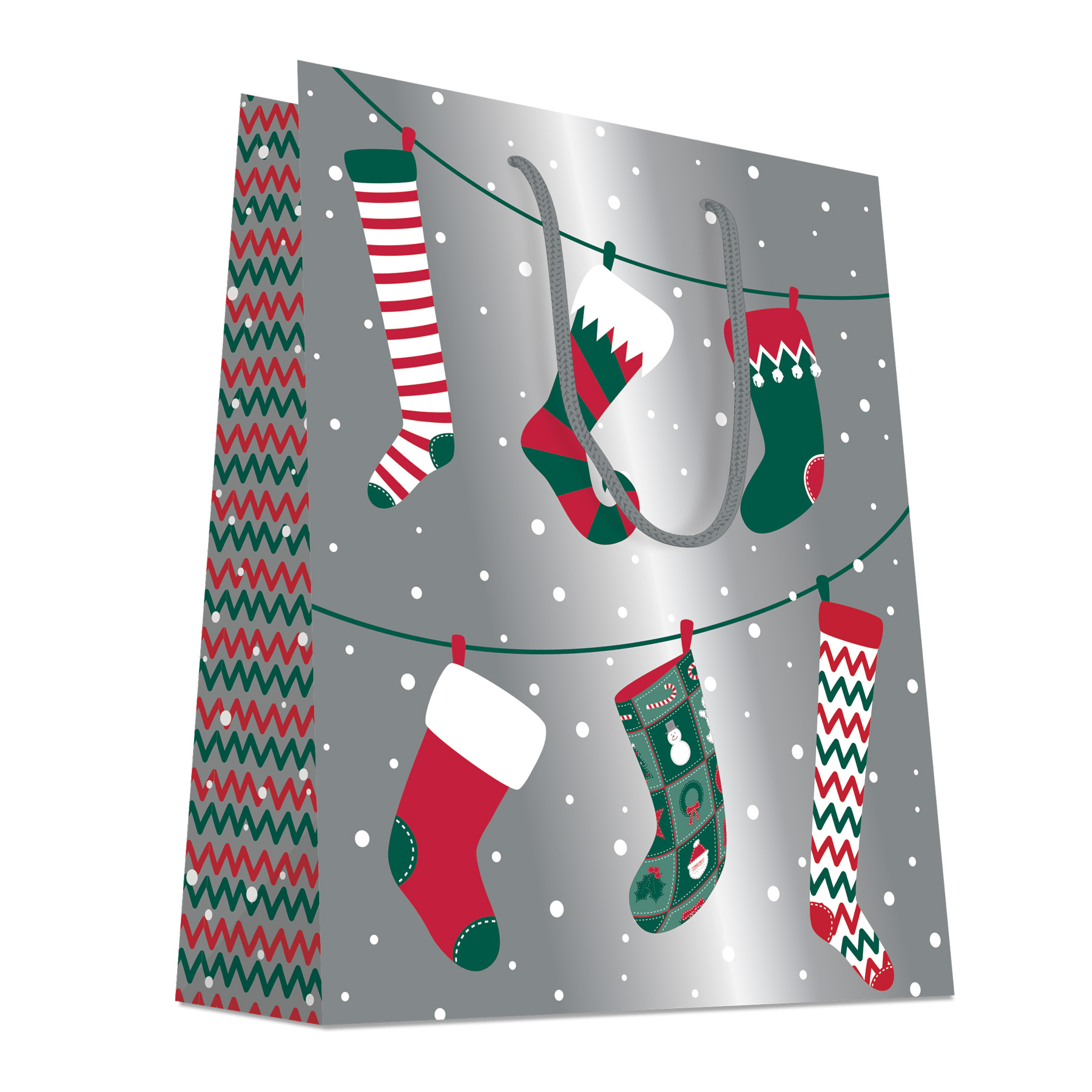 Sac de papier chaussettes de noël