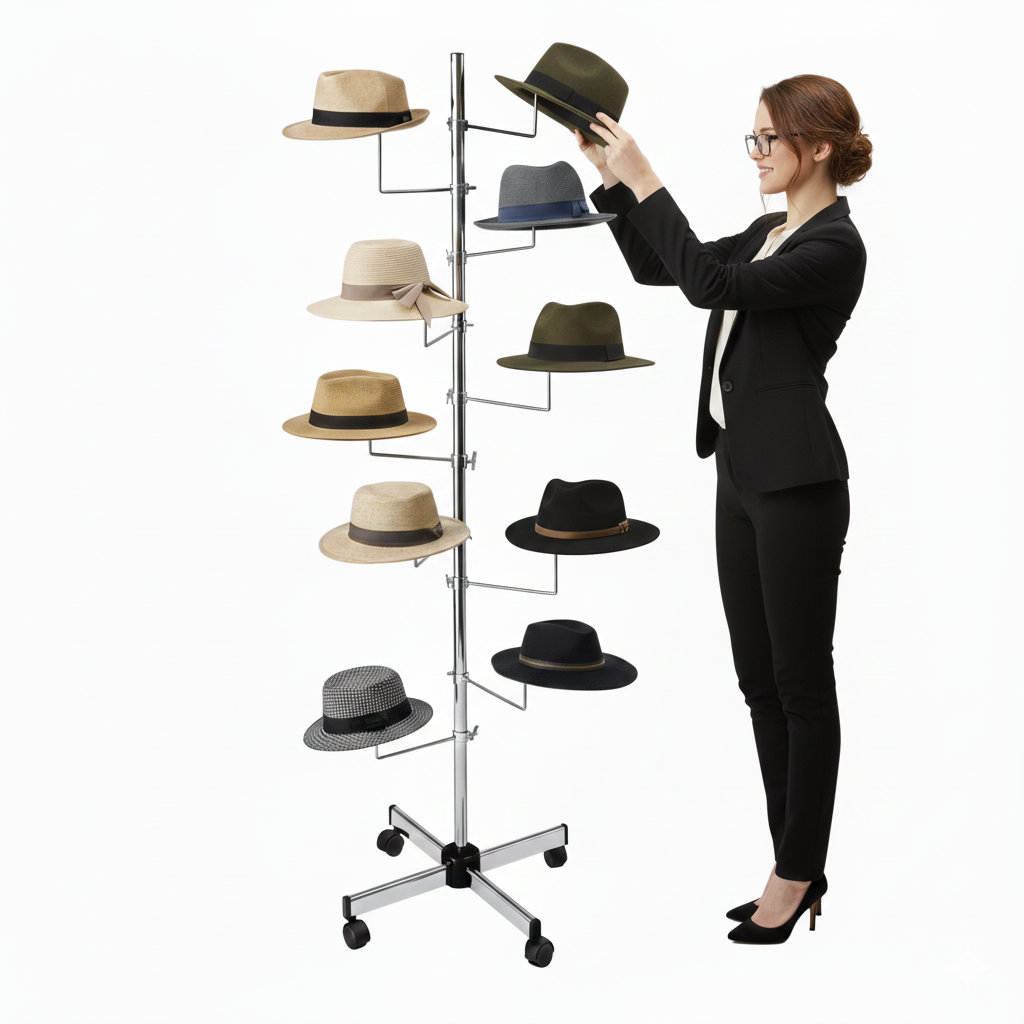 Penderie pour chapeaux à roulettes