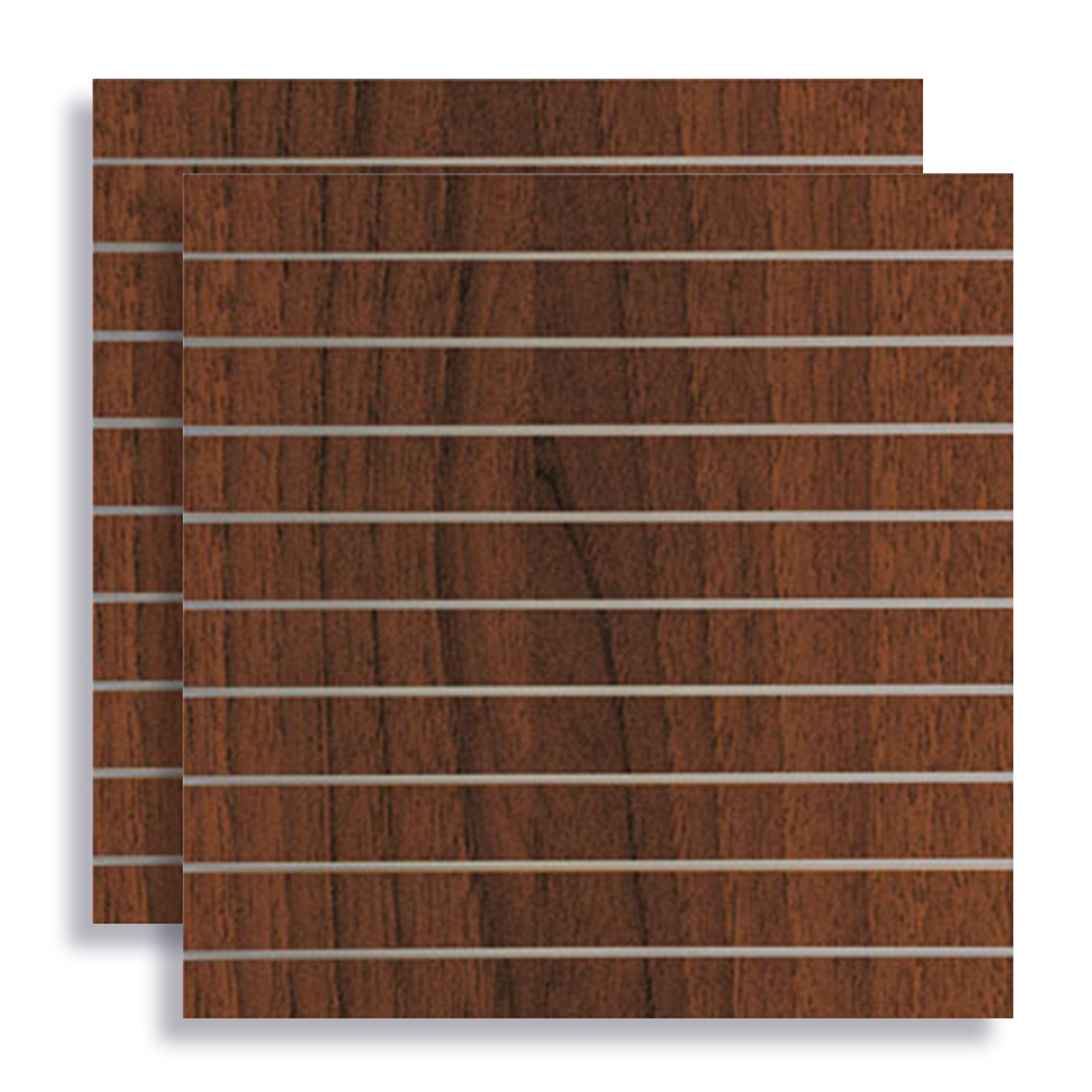 Panneau rainuré, décor noyer, lot de 2