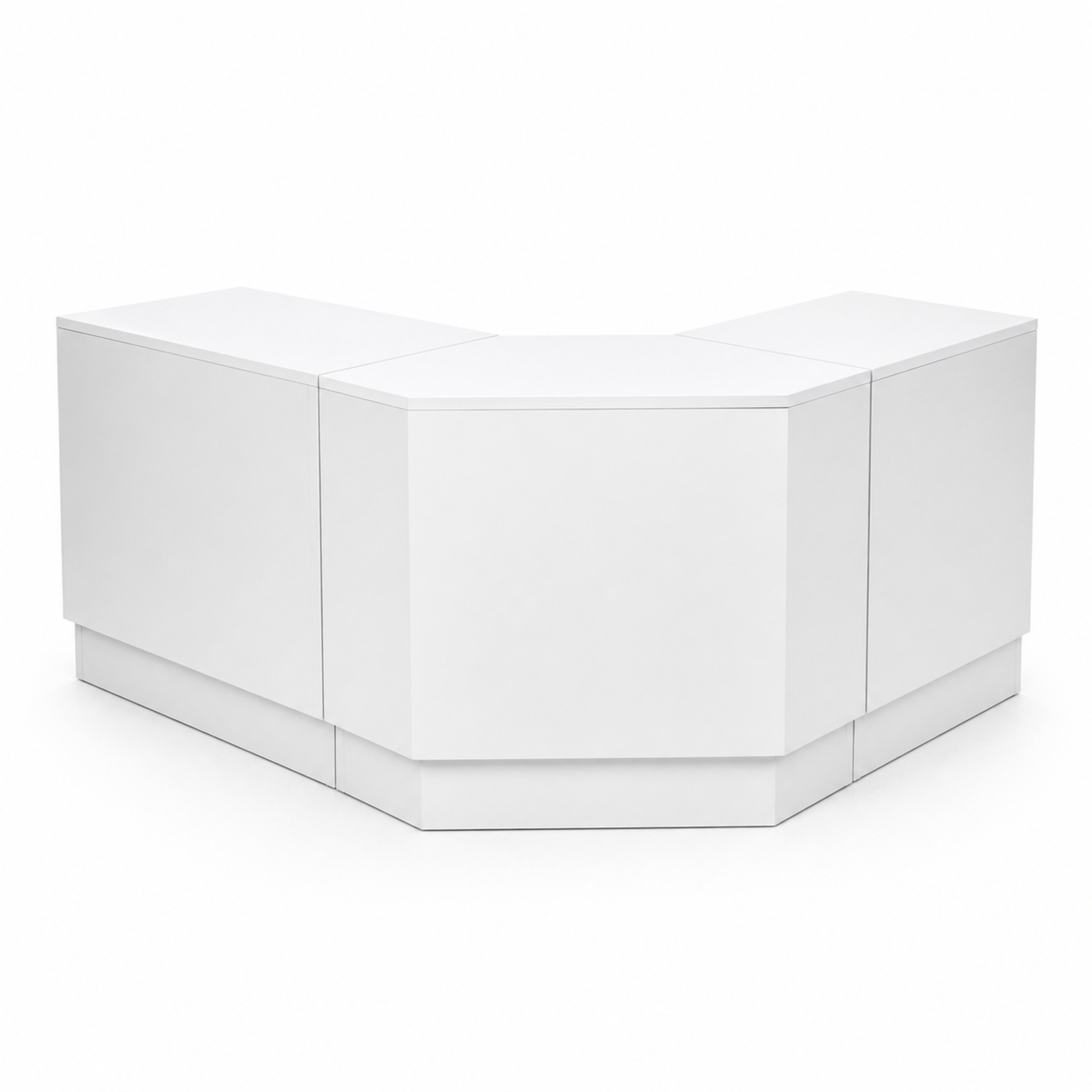 Comptoir, angle fermé, décor blanc