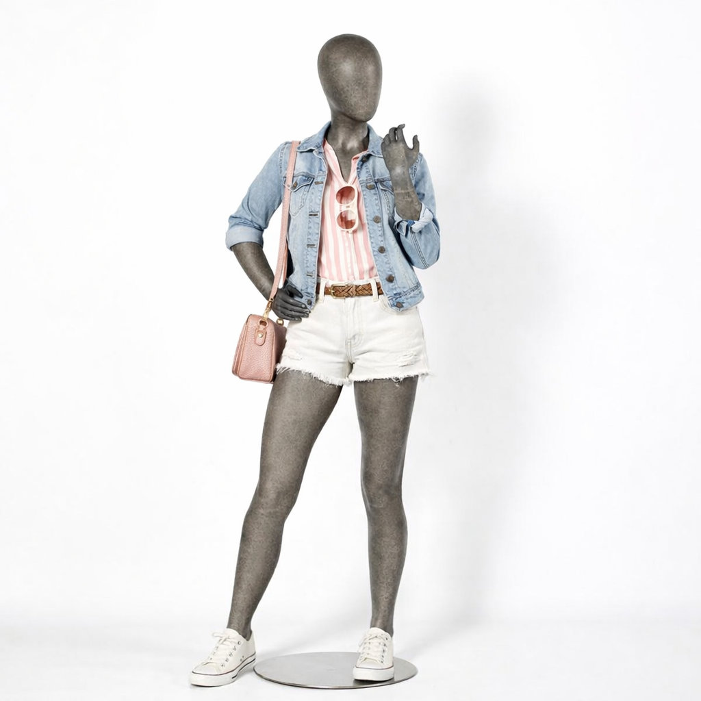 Mannequin fille premium avec tête abstraite