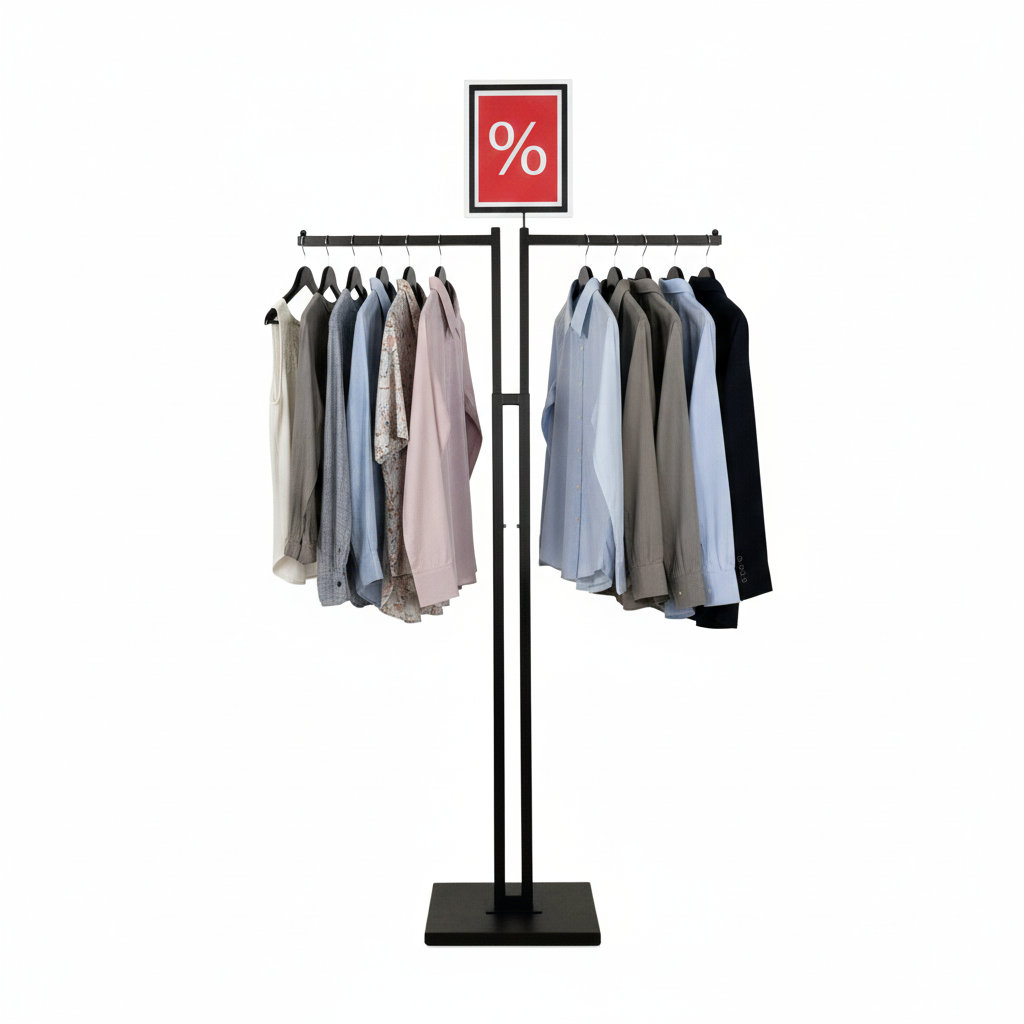 Portant textile DUO, réglable en hauteur 124-177 cm