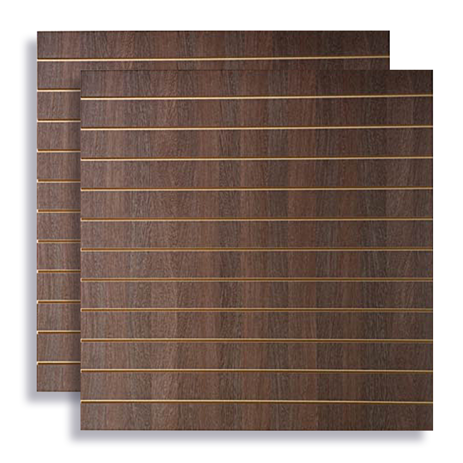 Panneau rainuré, décor wengé, lot de 2