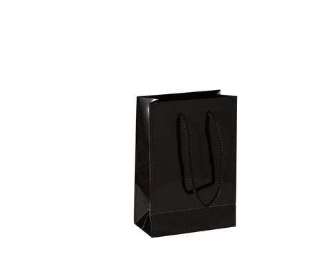 Sac plastique noir avec cordon l 16 x H 23 x P 8 cm Kordeltragetasche Exlusive schwarz