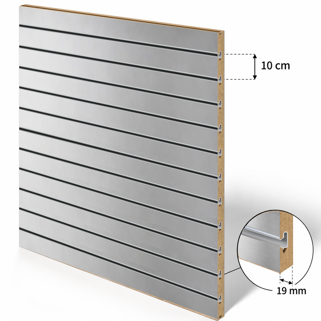 Panneau rainuré Spacewall Aspect Alu brossé