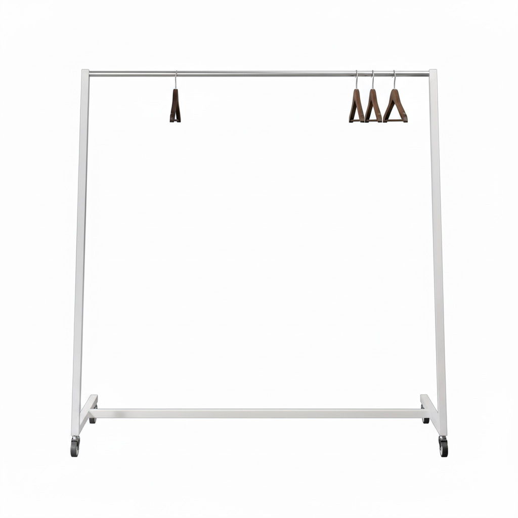 Portant à roulettes, blanc