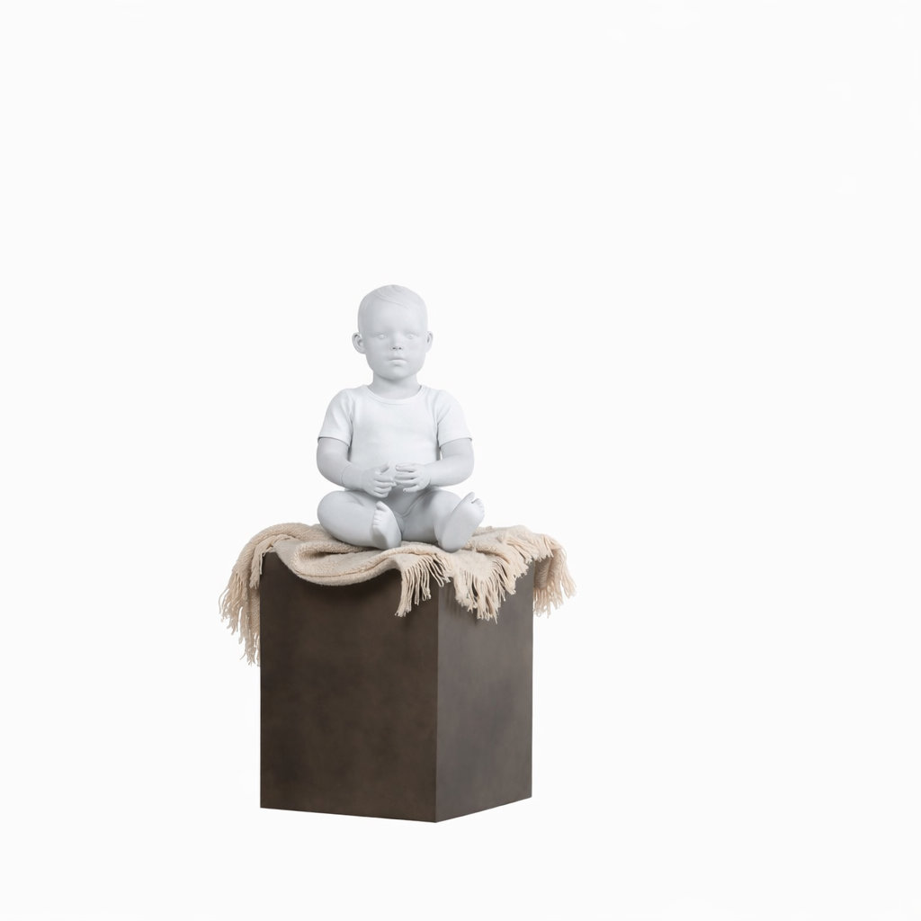 Mannequin bébé assis, blanc