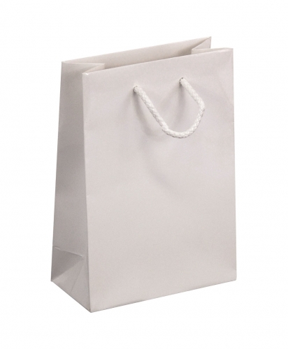 Sac plastique blanc avec cordon l 16 x H 23 x P 8 cm Kordeltragetasche Exlusive weiß