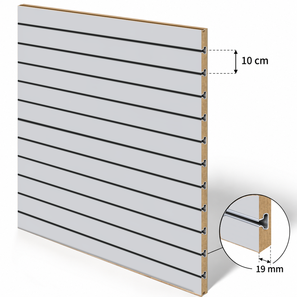 Panneau rainuré Spacewall Gris clair