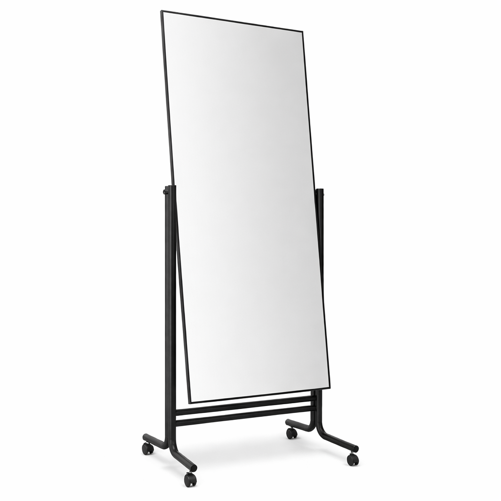 Miroir sur pied double face
