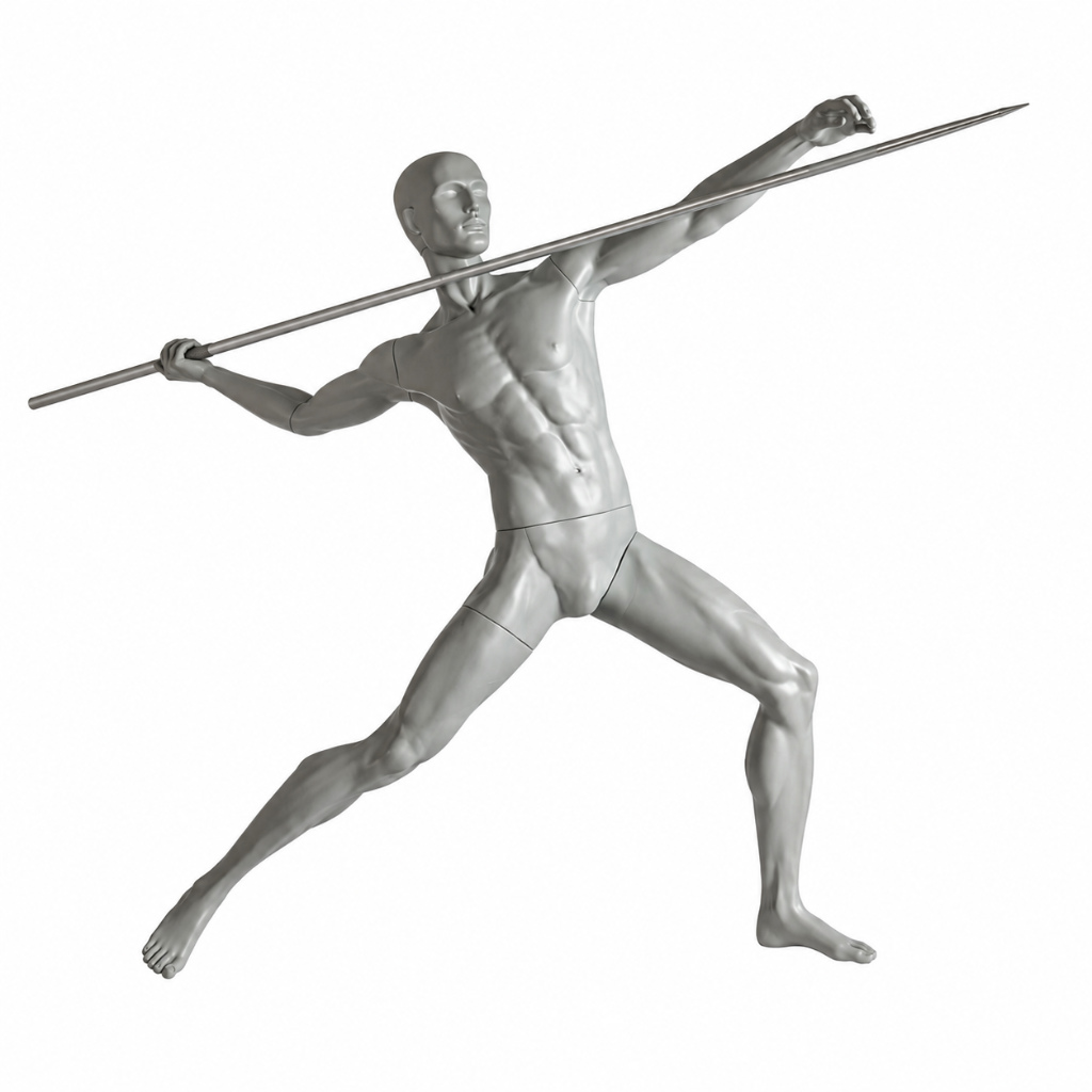 Mannequin homme – Lancer de javelot