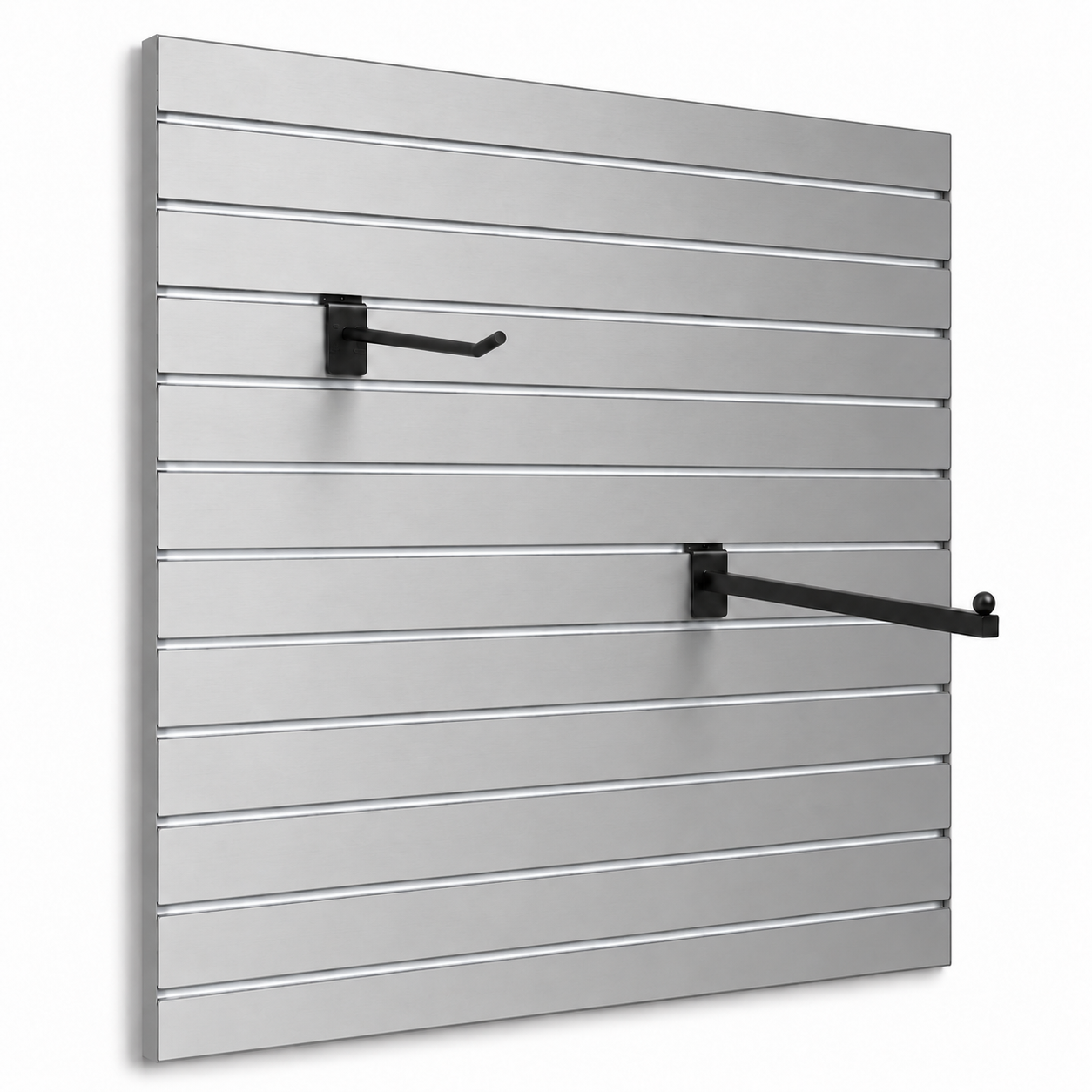 Panneau rainuré, effet aluminium brossé