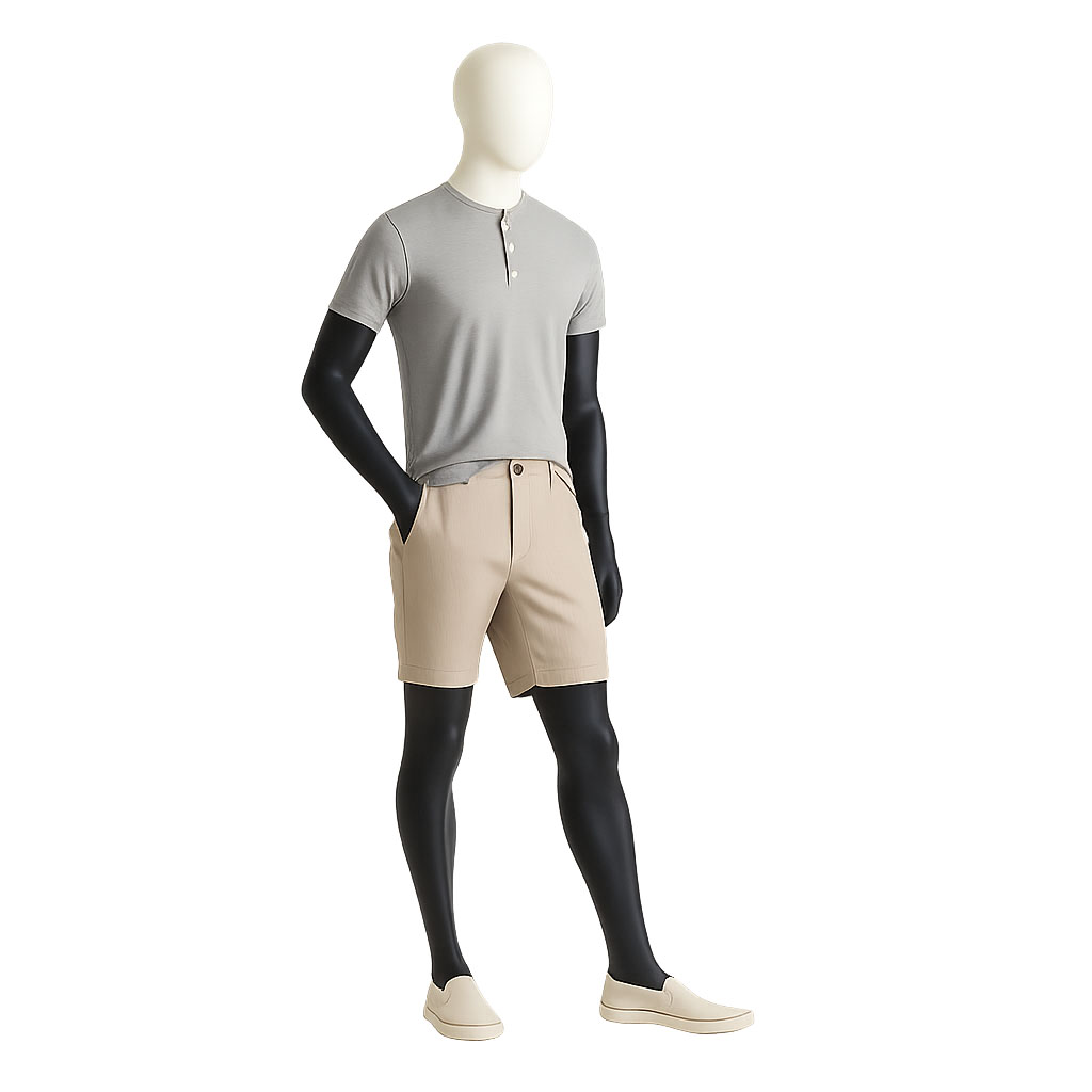 Mannequin homme avec buste recouvert de tissu blanc
