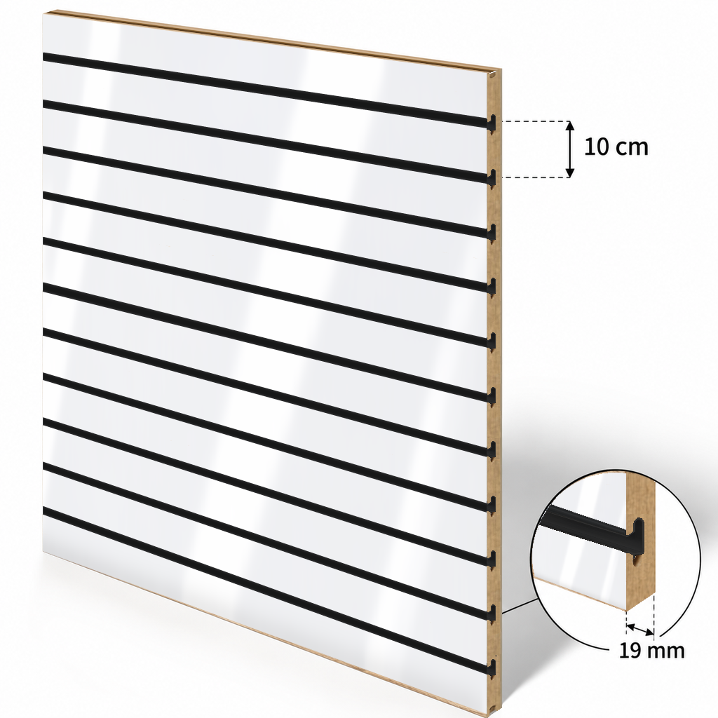 Panneau rainuré Spacewall Blanc (brillant)