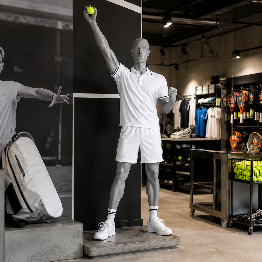 Mannequin homme sportif – Pose debout avec bras plié