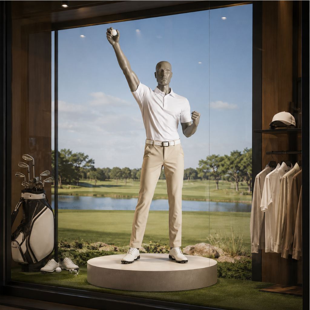 Mannequin homme sportif – Pose debout avec bras plié