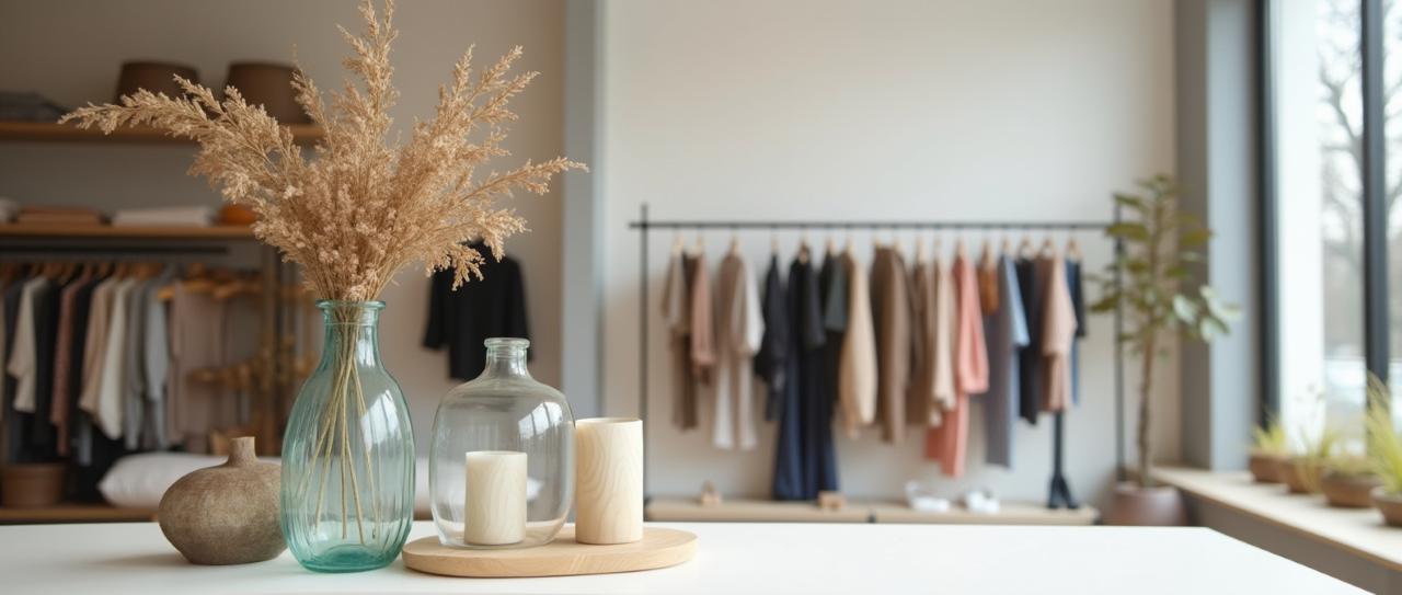 Décoration minimaliste en boutique (magasin de mode)