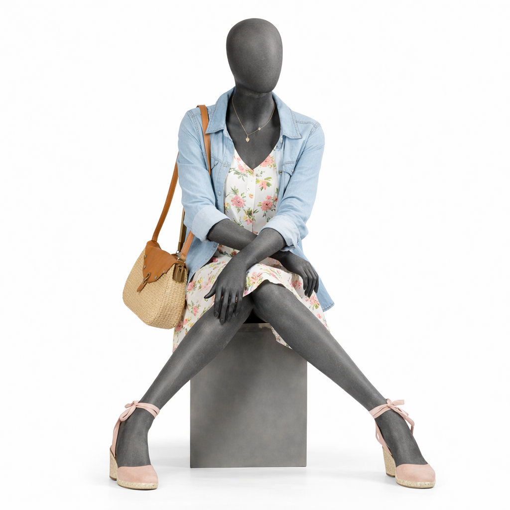 Mannequin femme premium assis