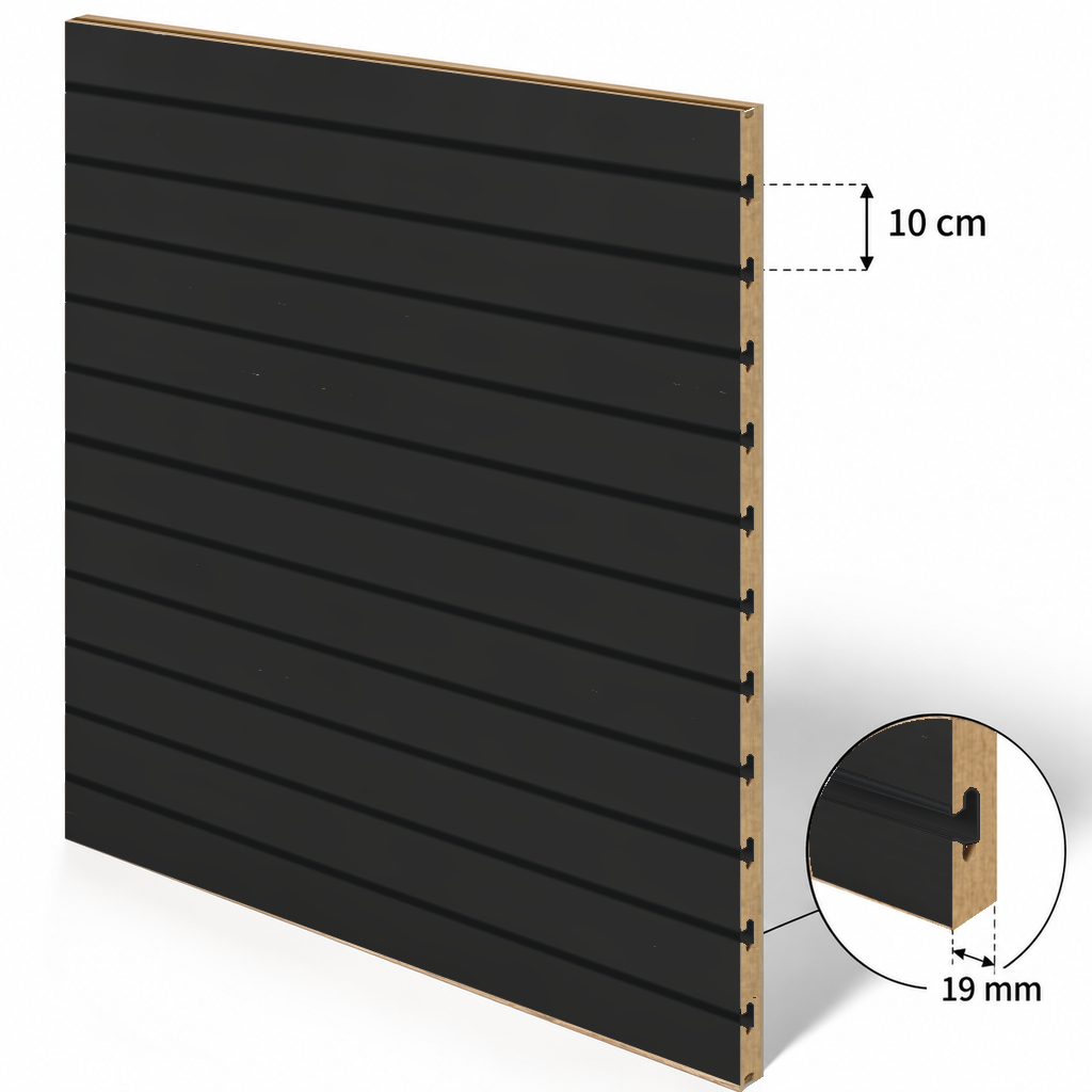 Panneau rainuré Spacewall Noir (mat)