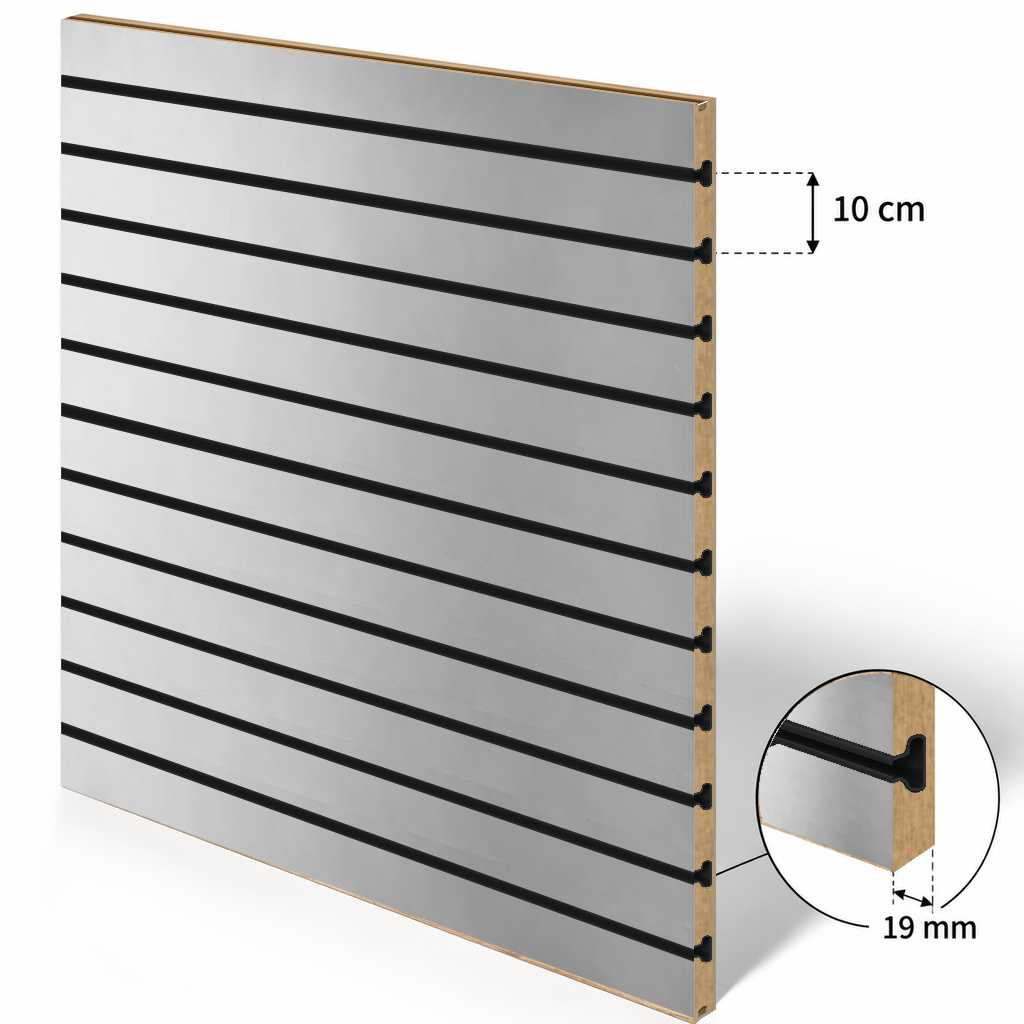 Panneau rainuré Spacewall Aspect Alu brossé