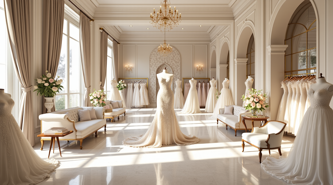 Agencement de boutiques de robes de mariée