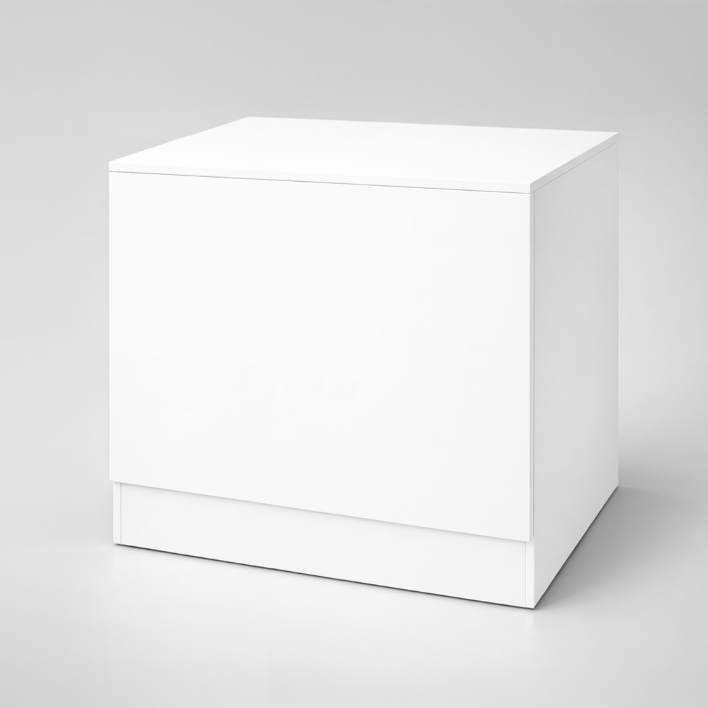 Comptoir droit avec étagère, décor blanc