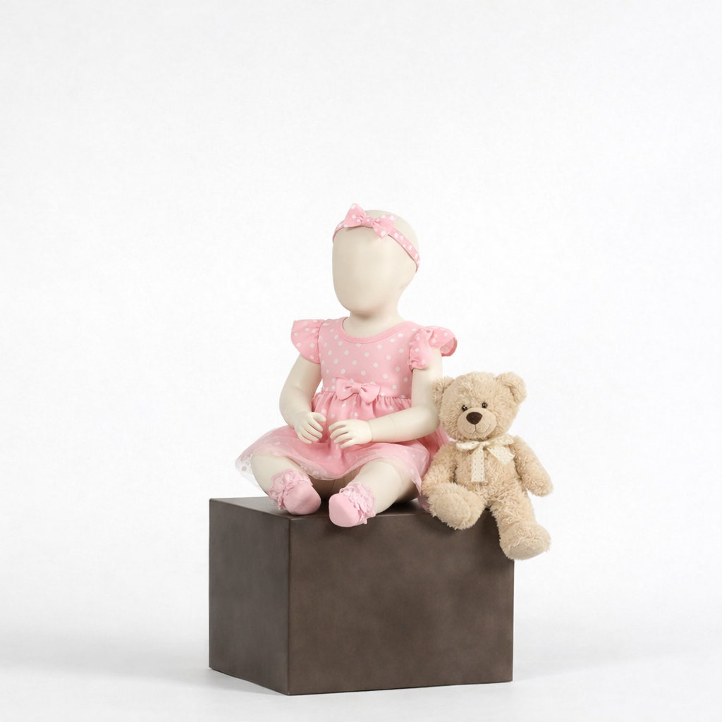 Mannequin bébé assis abstrait