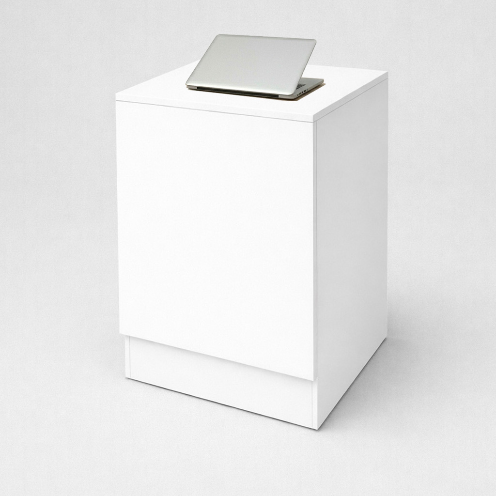 Comptoir droit, décor blanc