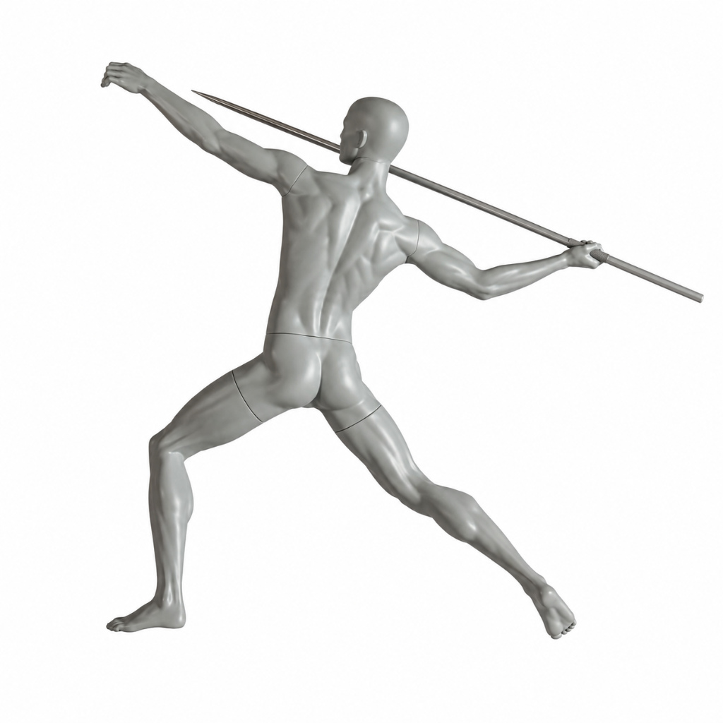 Mannequin homme – Lancer de javelot