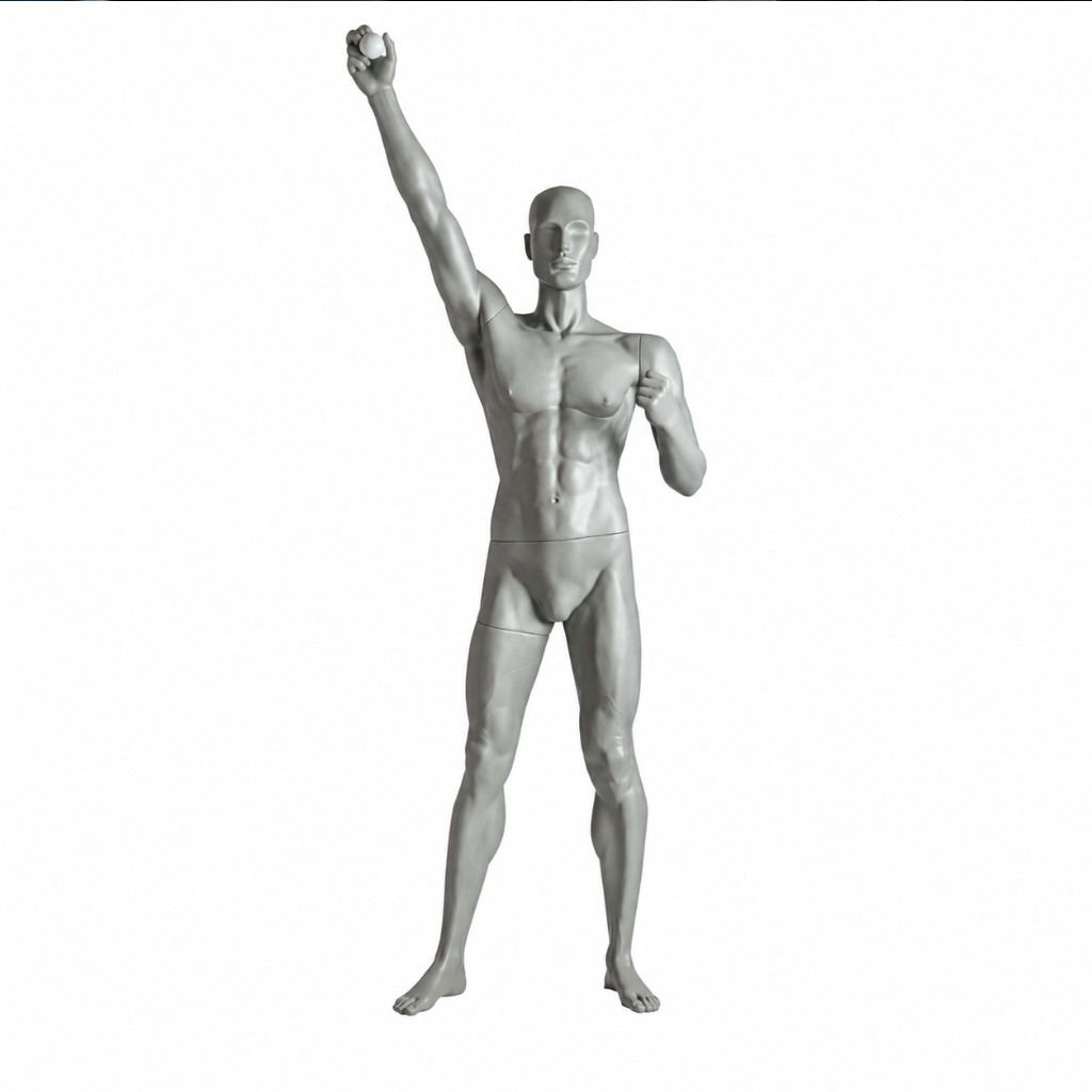 Mannequin homme sportif – Pose debout avec bras plié
