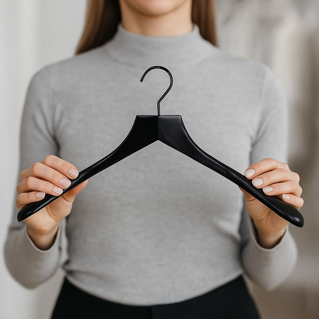 Cintre premium en bois à larges épaules Cintre premium en bois à larges épaules