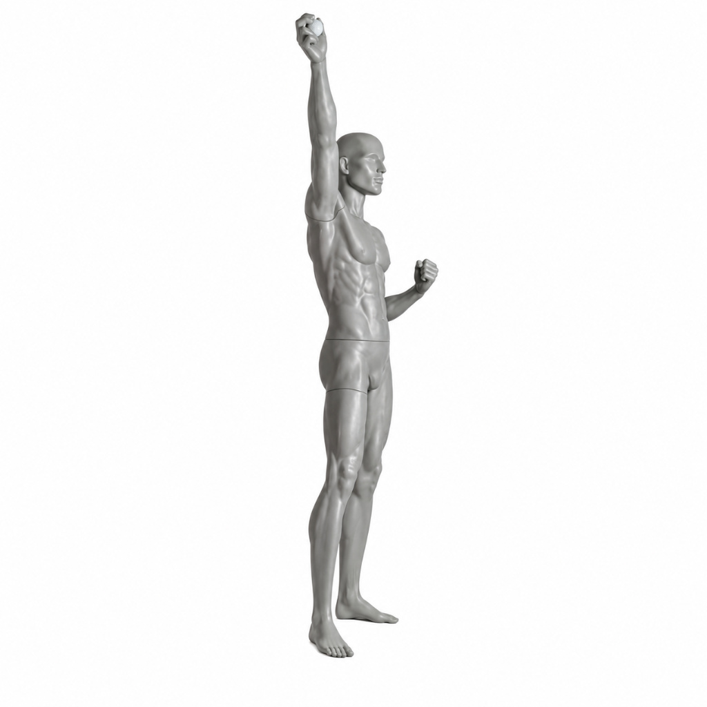 Mannequin homme sportif – Pose debout avec bras plié